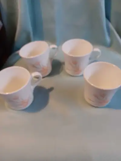 4 Corelle Peach Floral mugs, View more