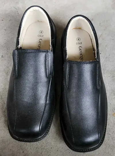 Kids black dress shoes, like new! (used once)- size: 4, View more