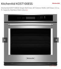 30” KitchenAid Single wall oven