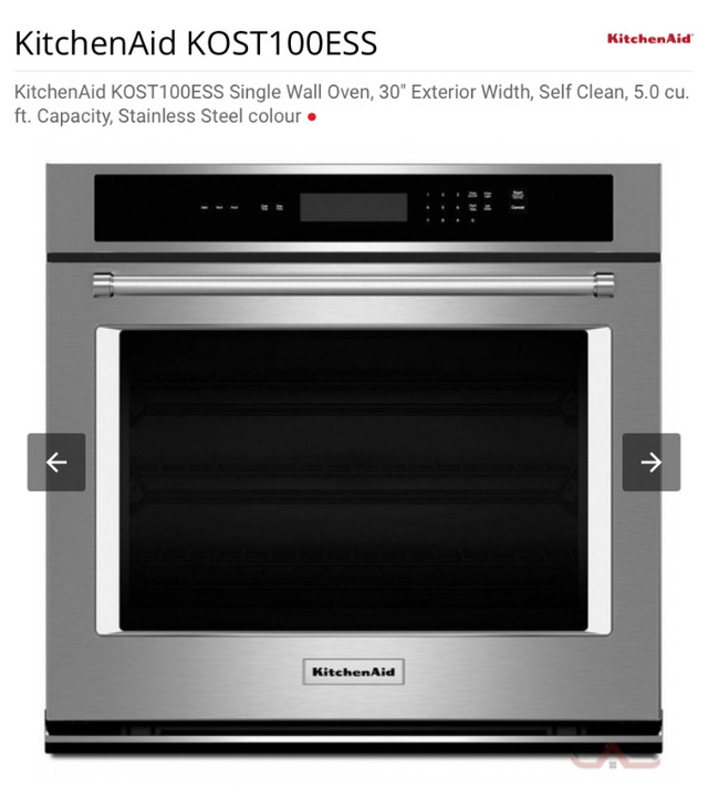 30” KitchenAid Single wall oven in Stoves, Ovens & Ranges in Winnipeg