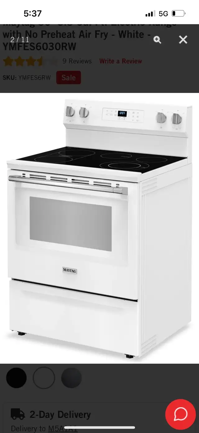   New Maytag 30" 5.3 Cu. Ft. Electric Range with No Preheat 62864365349251121