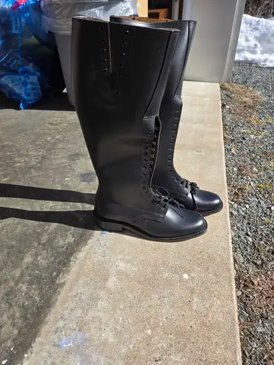 Black Strathcona Motorcycle or Horse Riding Boots from the Alberta Boot Company Brand new, never wor...