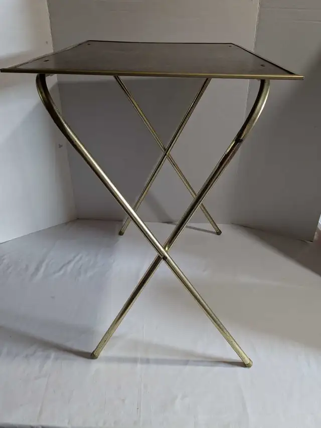 VTG Folding TV Tray Table Metal Legs  in TV Tables & Entertainment Units in Charlottetown - Image 3