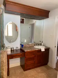 Vanity with Mirrors and cupboards