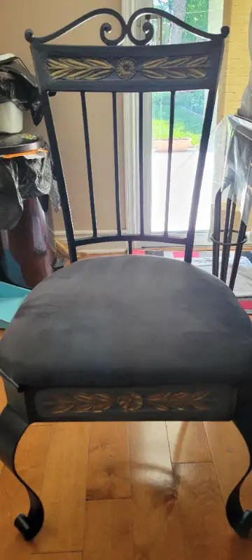 Beautiful Patio dinning chairs. Bistro/cast iron. LIKE NEWvelve, View more