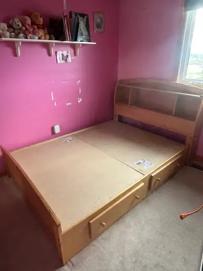 Double platform bed frame, View more