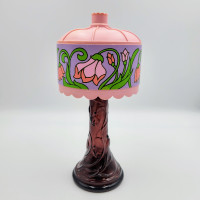 Vintage Avon 1970’s Pink Floral Tiffany Lamp Sonnet Cologne Bott