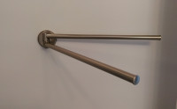 Brushed Nickel Swing Out Towel Bar, Made in Italy