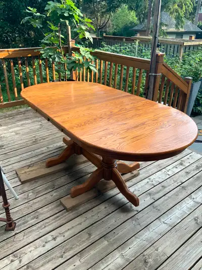 DINNING ROOM TABLE SOLID OAK 39 X78 EXTENDED PERFECT, View more