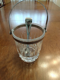 Vintage Ice Bucket with Tongs