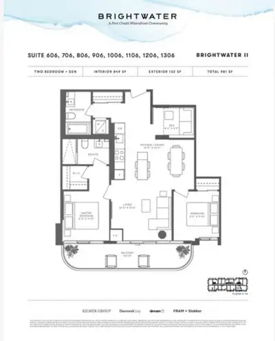 FOR LEASE - 2+1 Bed, 2 Bath + Parking - Brightwater Port Credit