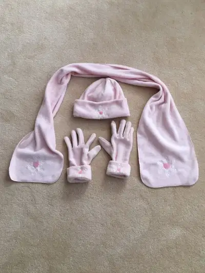 Girls pink scarf, toque & glove set for $20. Please email if interested