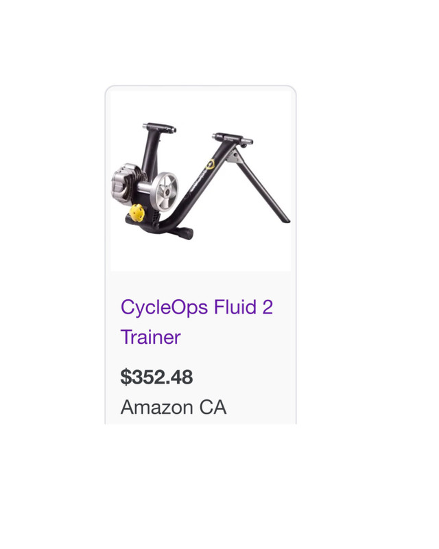 CycleOps Fluid 2 Bicycle Trainer in Exercise Equipment in Bedford - Image 3