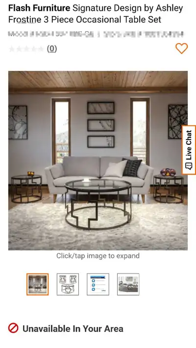 Ashley Furniture Frostine 3 Piece Coffee Table Set in Dark Bronz, View more