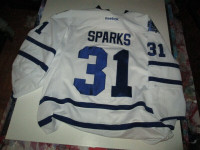 Garrett Sparks Game Used Toronto Maple Leafs Jersey -  Rookie