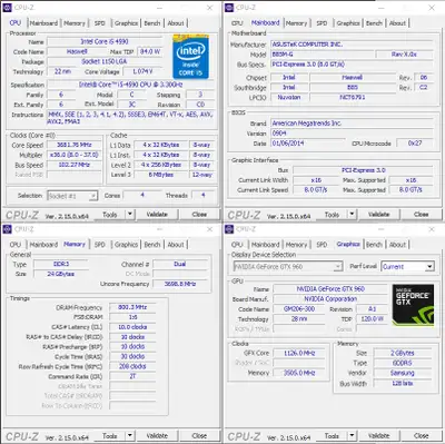 Spec: i5-4590, gtx 960, 24gb memory, asustek b85m-g, View more