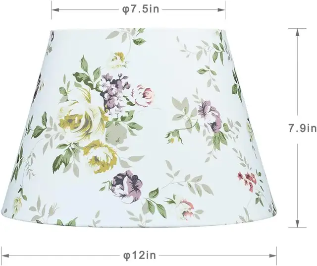 NEW (SET OF 2) Fabric Lamp Shade for Table/Bed/Floor Lamp - Flwr in Indoor Lighting & Fans in Markham / York Region - Image 5