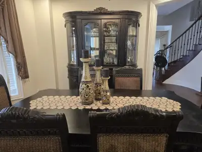 Dining table set with side board / hutch, View more