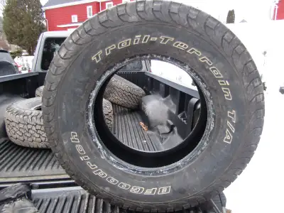 4 BF Goodrich Trail Terrain 115T XL tires for sale. Size is 255/70R16. These are all weather tires w...