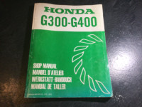 Honda G300 & G400 General Purpose Engine Shop Manual 7 & 10 HP
