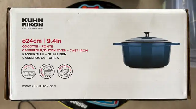 ✨✨Kuhn Rikon 24cm Cast Iron Dutch Oven  in Kitchen & Dining Wares in Oakville / Halton Region - Image 3