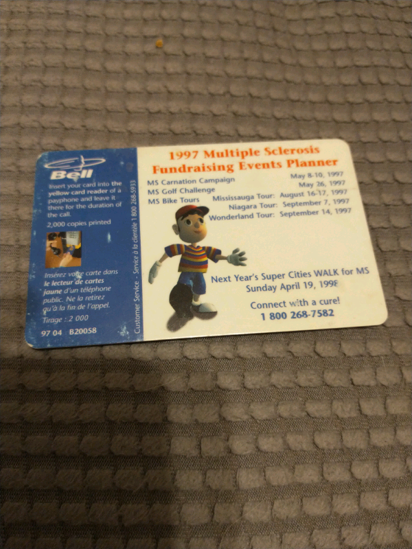 RARE 1997 MS Society Super Cities Walk Bell phonecard only 2000 in Arts & Collectibles in City of Toronto - Image 3