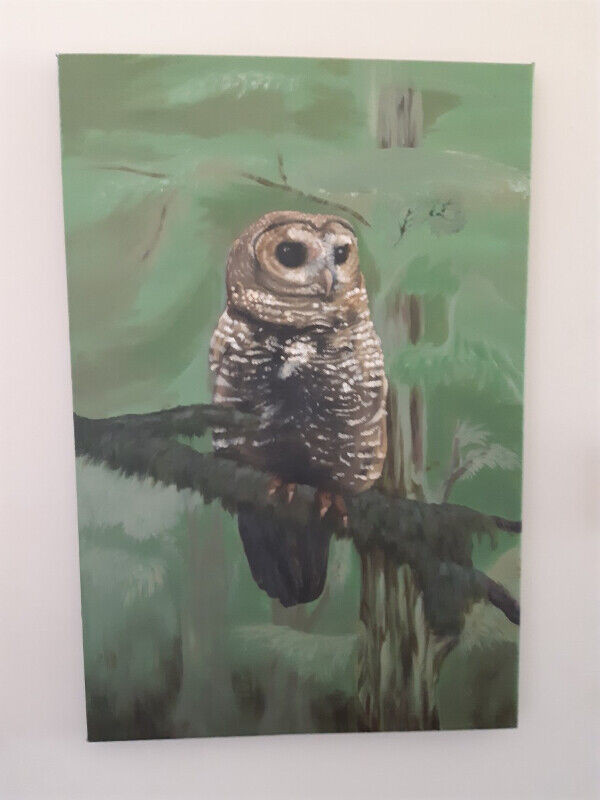 FIRST $80.00 TAKES IT ~ Original Painting Of Owl by Artist ~ in Arts & Collectibles in St. Catharines