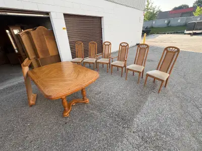 Free delivery used Wooden Dining Table with 6 Chairs, View more
