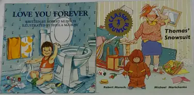 2 Robert Munsch Books - Love You Forever & Thomas' Snowsuit, View more