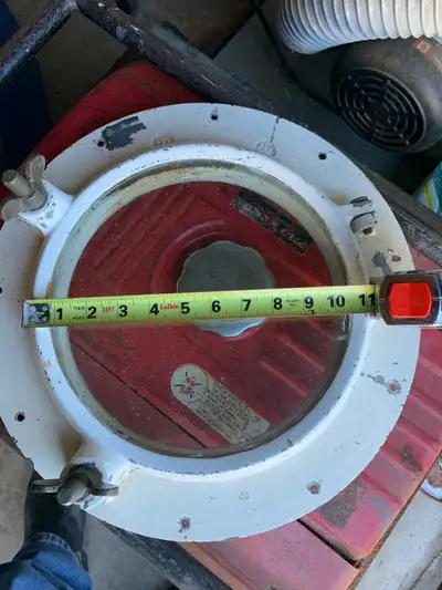 Galvanized porthole with brass locks , heavy duty with quarter inch glass