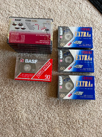9 BASF Blank Cassette Tapes 60 & 90 Sealed Newv
