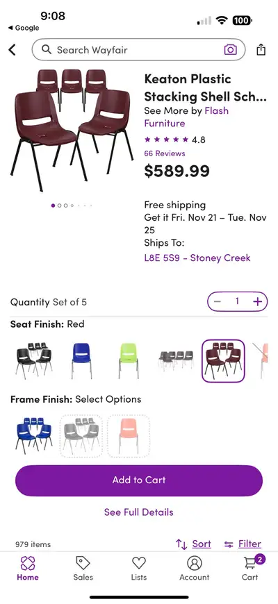 HardShell Stacking Chairs-Set of 5-BRAND NEW, View more