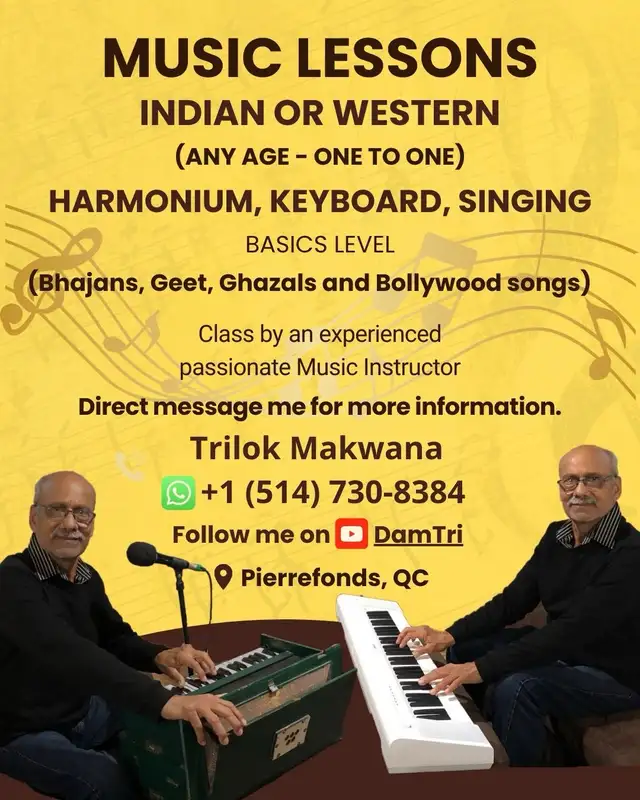 Basic Indian & Western Music Lessons, Piano/Keyboard, Harmonium