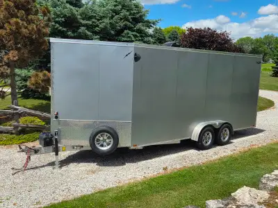 2021 Forest River, Lightning Enclosed Snowmobile Trailer -All Aluminum, including wheels -Annual saf...
