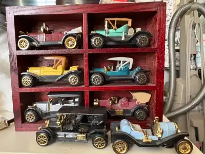 Add a touch of nostalgia to your collection with these charming vintage toy cars! This set features...