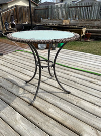 Wicker/metal bistro table (NO CHAIRS)  