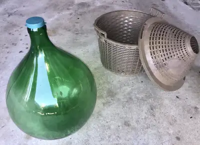 Vintage Olive Green Glass Bottle Demijohn (25L), View more