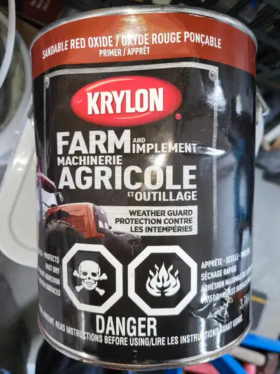 This is a new can of Krylon Farm and Implement machinery primer with a sandable red oxide finish and...