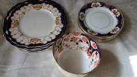 Imari plates Gladstone and Myott and unmarked Imari bowl