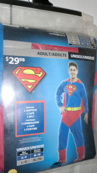 SUPERMAN Adult Halloween Costume, sizes L/XL and S/M, NEW