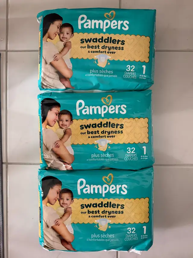 Pampers Swaddlers Size 1 (3 packs of 32)