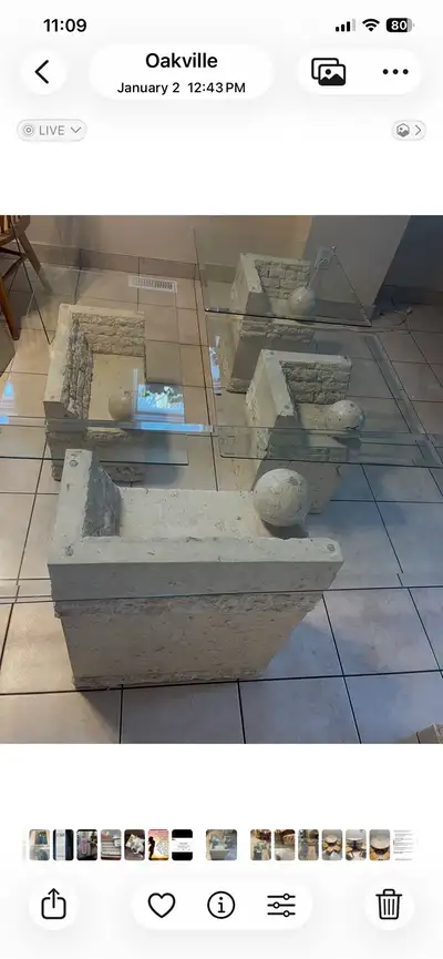 Glass tables set of 4 / side tables / coffee table/ couch table, View more