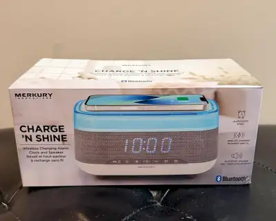 Merkury Charge 'N Shine Wireless Charging Alarm Clock Speaker, View more