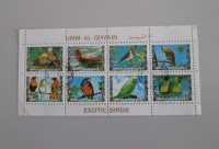 Umm Al Quwain Exotic Birds Sheet 8 Postage Stamps