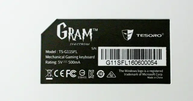 Gram Tesoro Spectrum Gaming Keyboard TS-G11SFL in Mice, Keyboards & Webcams in Cambridge - Image 5