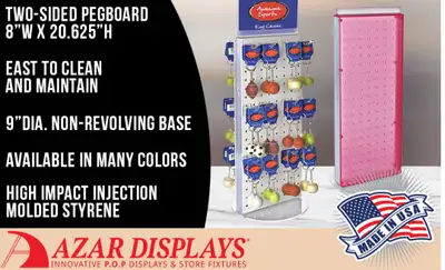 Brand New Azar Non-Revolving Base Solid Pegboard Counter Display, View more