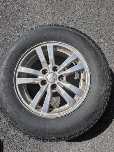 Set of 4 – OEM Mitsubishi 16" Alloy Wheels + Yokohama iceGUARD Winter Tires (215/70R16) – 8mm Tread...