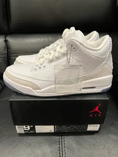 Air Jordan 3 Retro • Pure White • size 9.5, View more