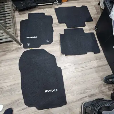 Brand New 4 Black floor mats with RAV4 logo OEM 2017-2018 models 2 front mats (driver, passenger) 2...