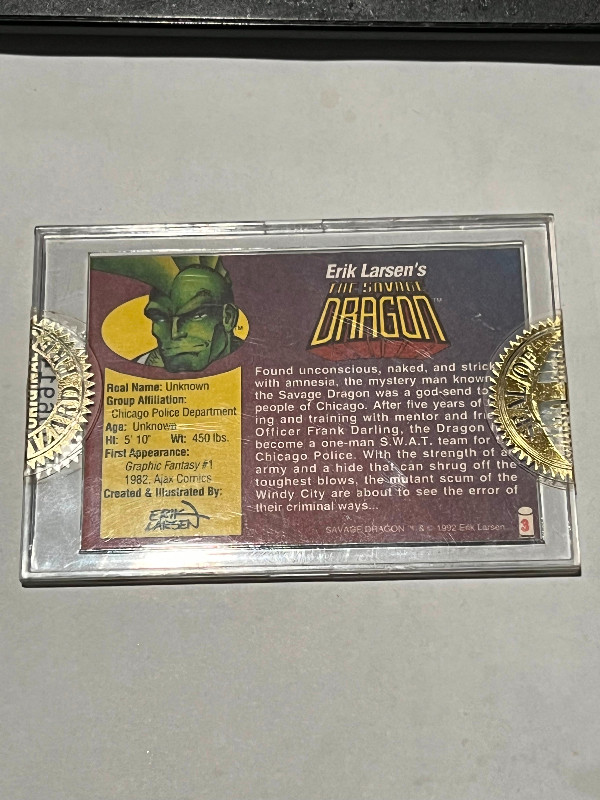 The Savage Dragon 1992 Wizard GOLD Promo #3 Erik Larsen Wizard dans Art et objets de collection  à Longueuil/Rive Sud - Image 2